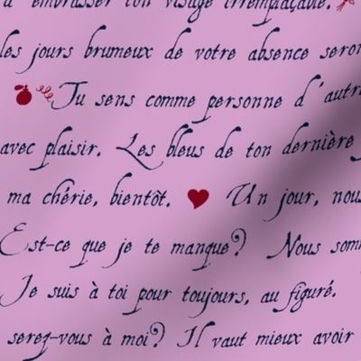 lettre d'amour griffonnage orchid marine burgundy