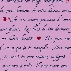 lettre d'amour griffonnage orchid marine burgundy