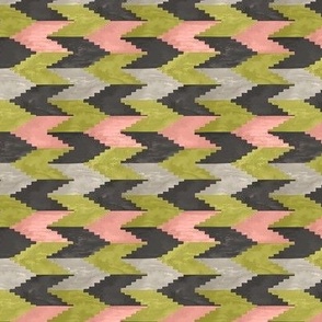 Kilim Olive Green & Blush 