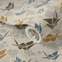 Origami Cranes Earth Tones