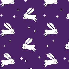 bunnies on purple