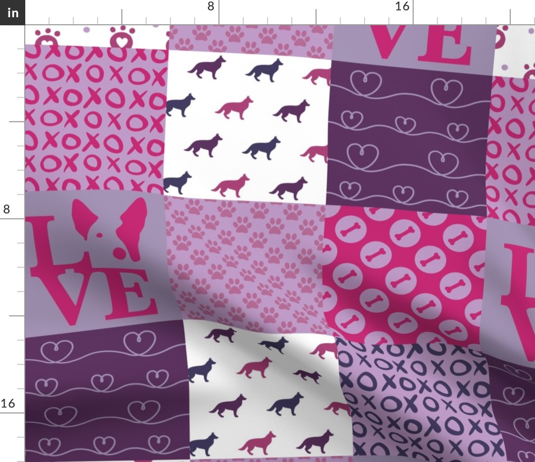 Cheater Quilt German Shepherd Violet 