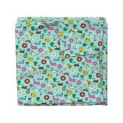 pool floats // summer fun beach backyard pool party fabric minty