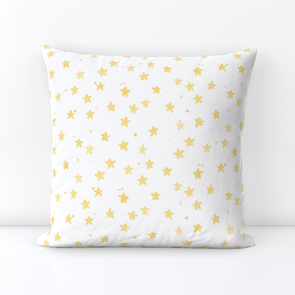 yellow watercolor stars