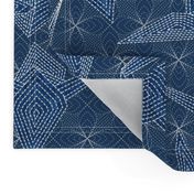 sashiko blue cranes 