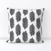 Medium Black Fern Leaf Silhouettes on White