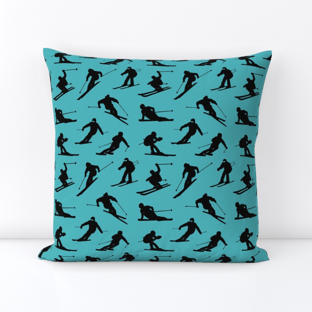 Skiers on Turquoise // Small