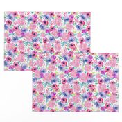 Bright Boho Watercolor Floral Starburst