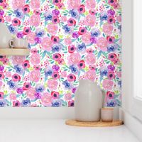 Bright Boho Watercolor Floral Starburst