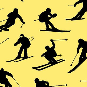 Skiers on Yellow // Large