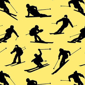 Skiers on Yellow // Small