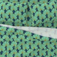 Fan Ori-palm//Origami palm leaf (navy) N1