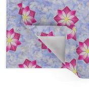 Origami Lotus on Blue Pansies