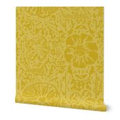 24" LARGE Golden Floral Block Print