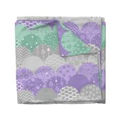 Large Scallop Sea (Purple, Mint, Silver)