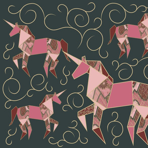 Origami_Unicorn_Pattern_Darkjpg