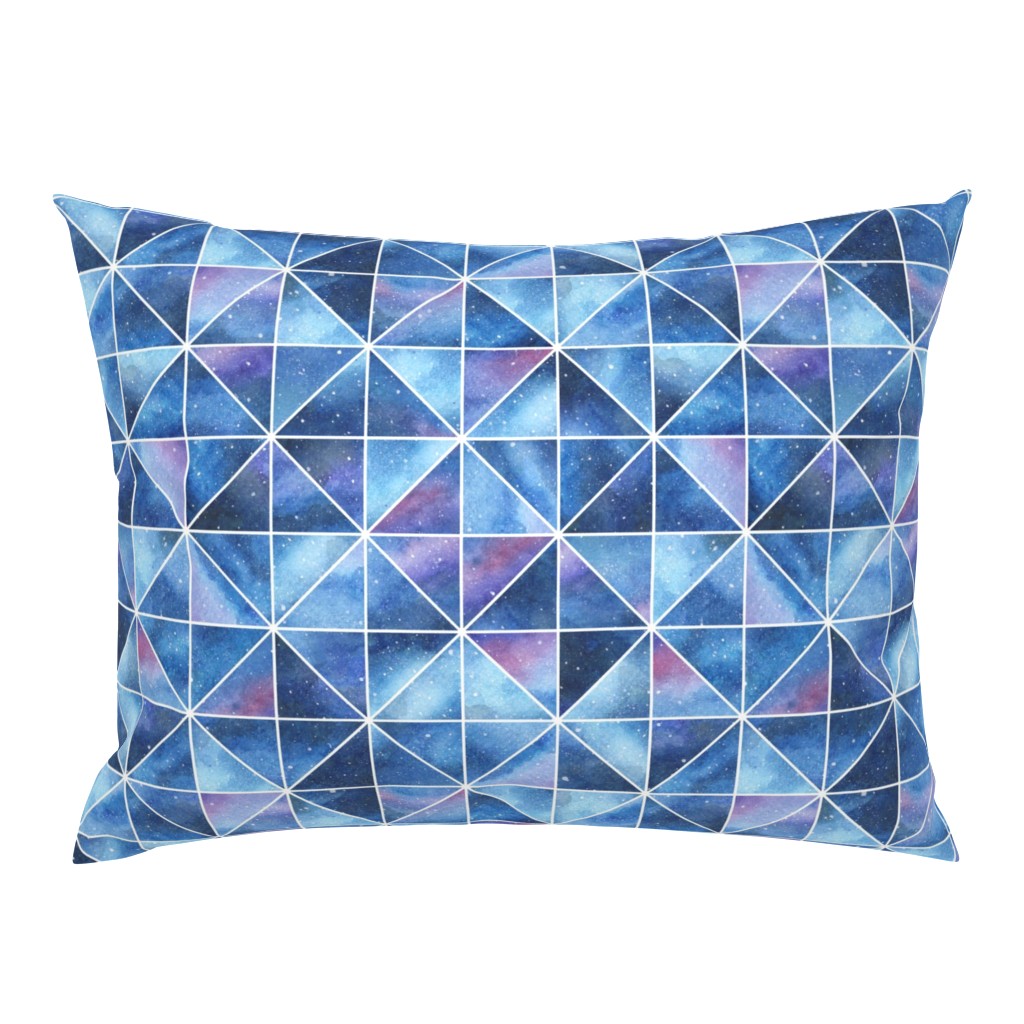 Geometric Watercolour Galaxy Squares and Triangles