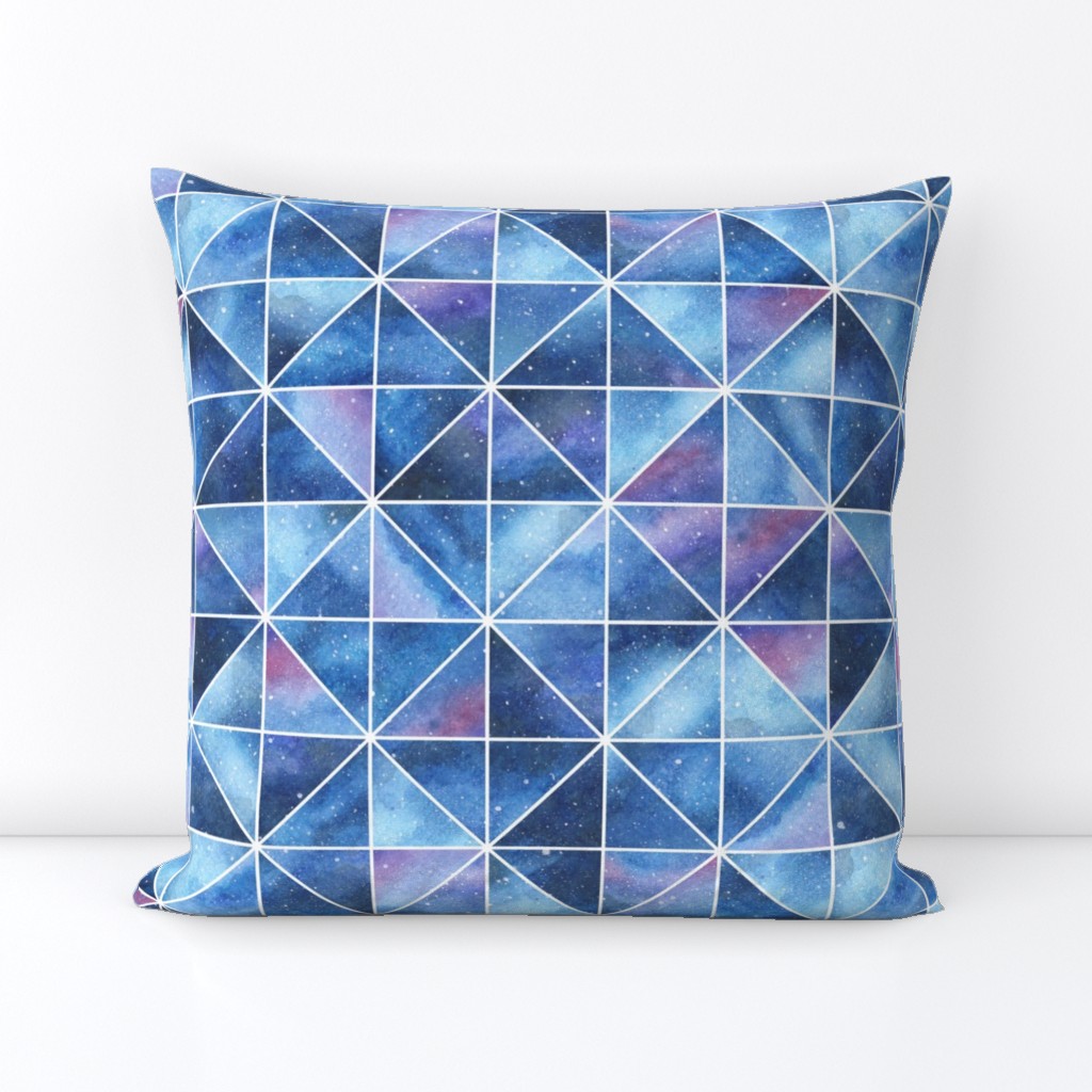 Geometric Watercolour Galaxy Squares and Triangles