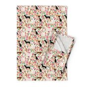 chihuahua dog breed floral pure breed pet fabric cream