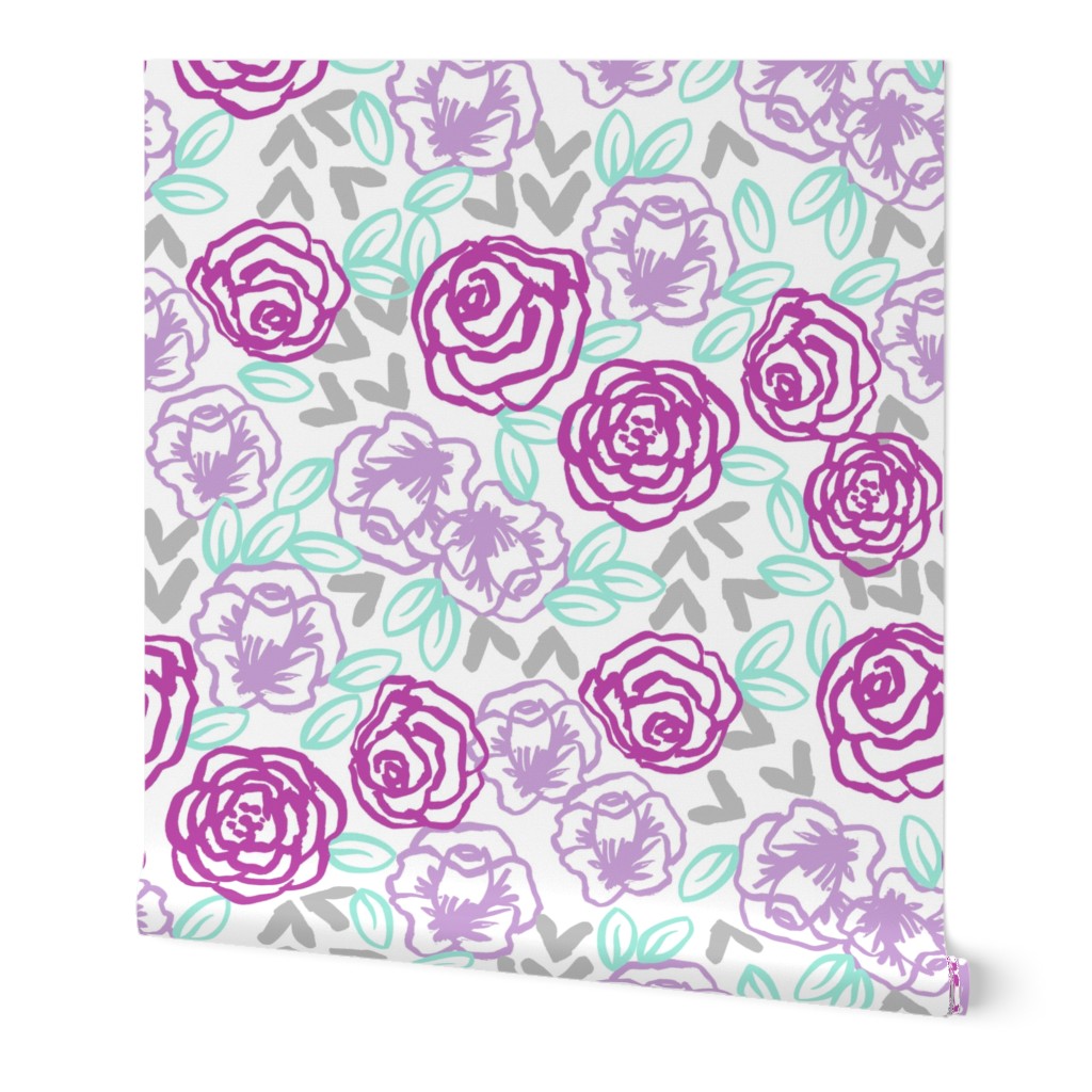 roses // purples horses coordinate girly pastel mint and purple lavender flowers floral spring flowers (small)