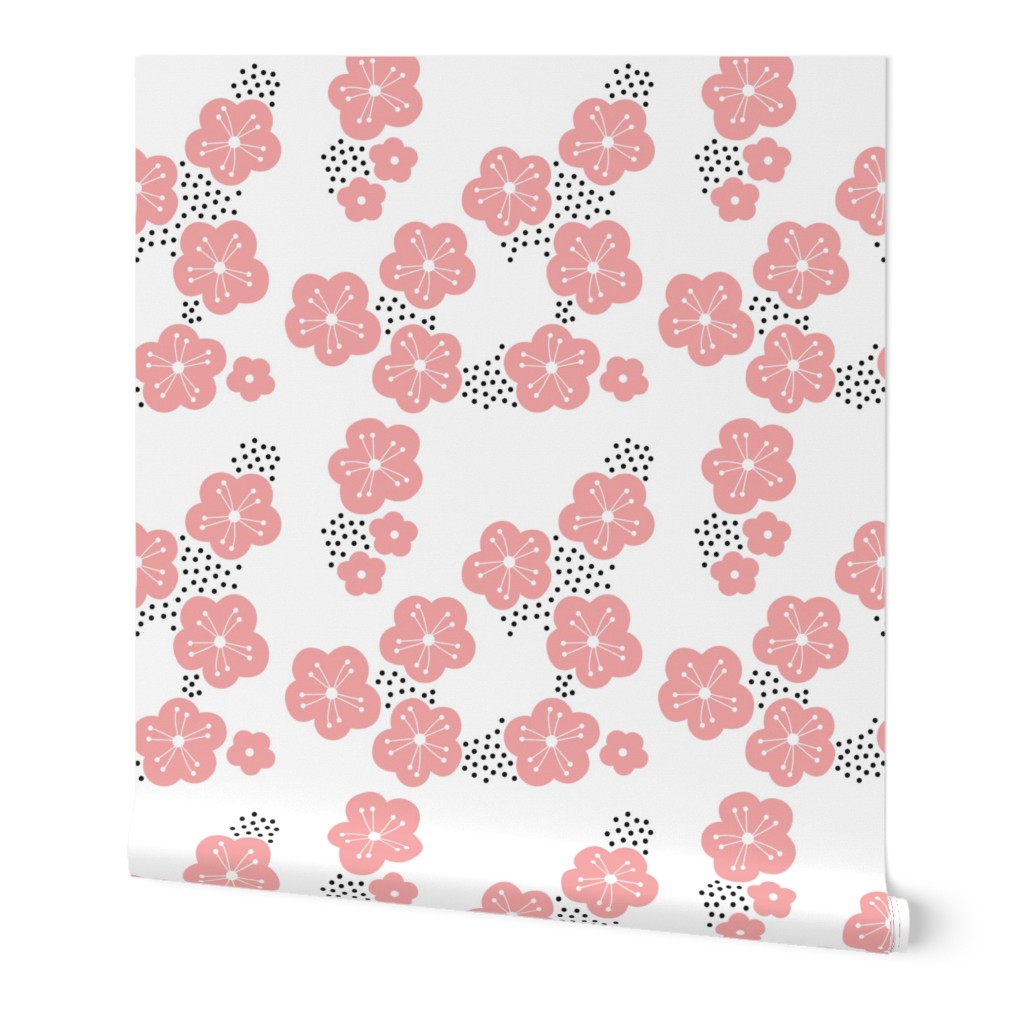 Sweet minimal style cherry blossom spring summer design soft pink