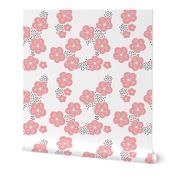 Sweet minimal style cherry blossom spring summer design soft pink