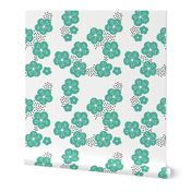 Sweet minimal style cherry blossom spring summer design soft mint green