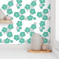 Sweet minimal style cherry blossom spring summer design soft mint green