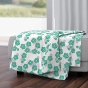 Sweet minimal style cherry blossom spring summer design soft mint green