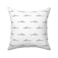 grey and white shark fabric nursery baby design