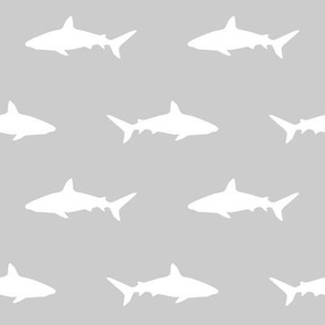 grey and white shark fabric - grey and white nursery baby boy design