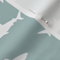 shark fabric -blue and white baby nursery design