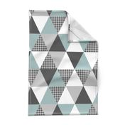 triangle patchwork - crib sheet, crib blanket, baby, triangle quilt, buffalo plaid baby boy