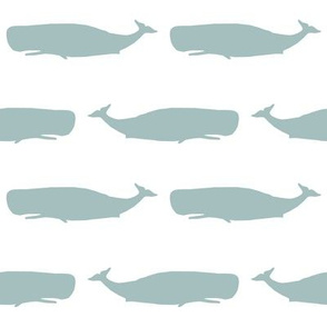 blue whales fabric - blue whale, whales, whale, sperm whale, nautical, ocean