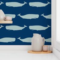 blue and navy whales - whale whales, ocean, animals, baby, nursery, baby, boy