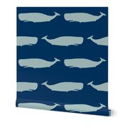blue and navy whales - whale whales, ocean, animals, baby, nursery, baby, boy