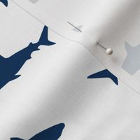 navy shark fabric - navy blue boys nursery baby 