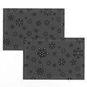 large - snowflakes on charcoal