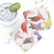 Lovebirds of origami paper