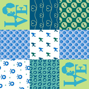 Cheater Quilt Poodle Blue