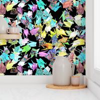 1000 Origami Cranes on Black