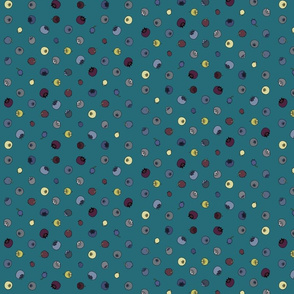 Blueberry Polka grid dark turquoise