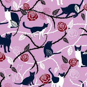 7221737-rose-garden-cats-by-vinpauld