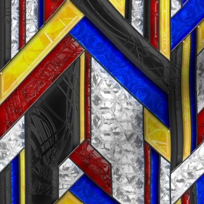 Art Deco Arrows Stained Glass