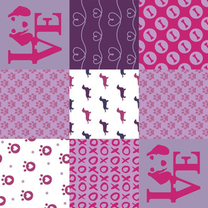 Cheater Quilt Dachshund Violet 