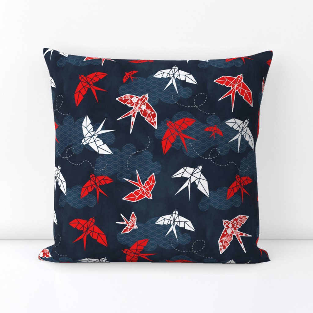 Origami Swallow Navy Blue