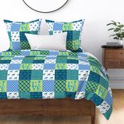 Cheater Quilt Greyhound Blue