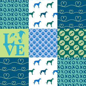 Cheater Quilt Greyhound Blue