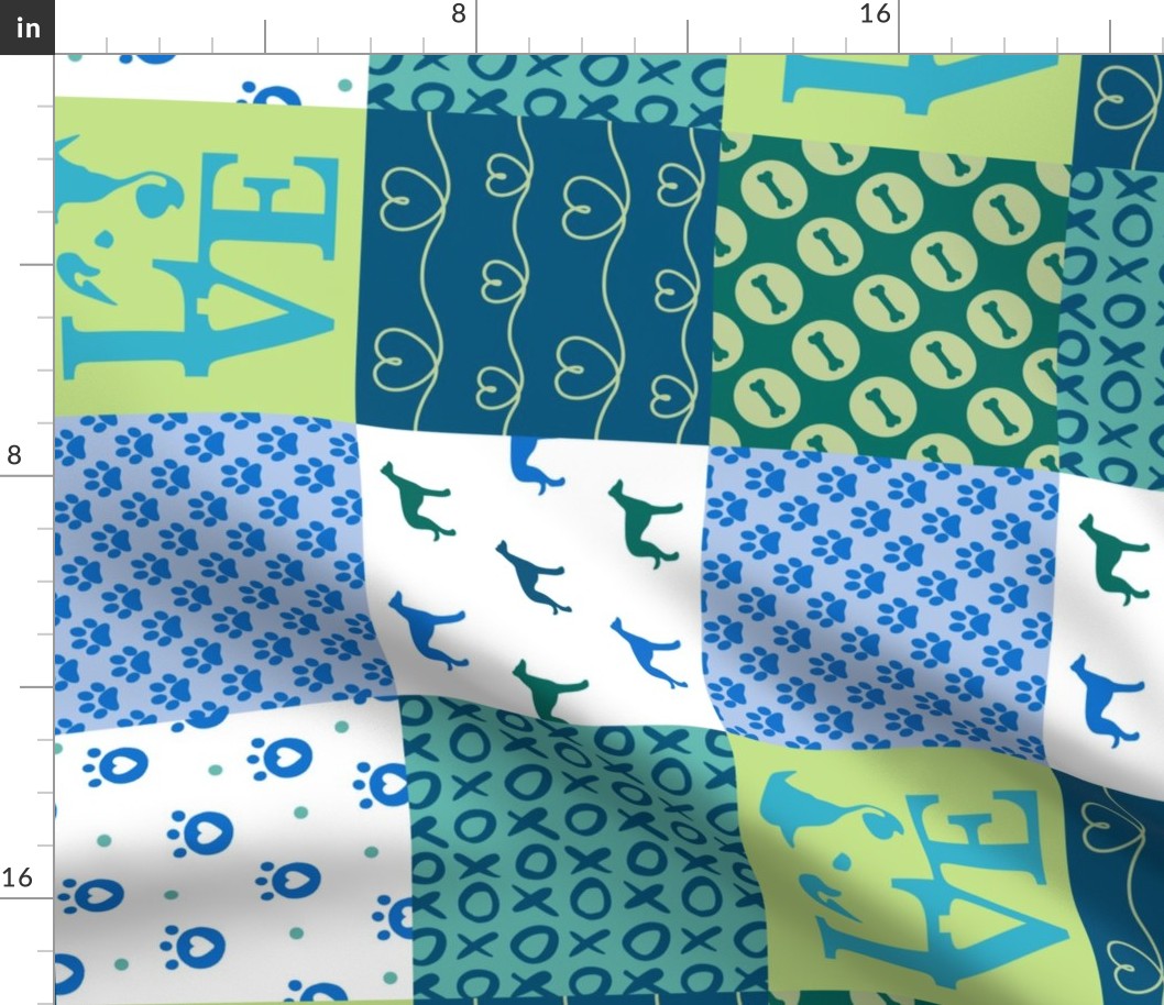 Cheater Quilt Greyhound Blue 