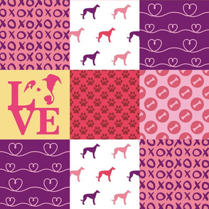 Cheater Quilt Greyhound Pink 